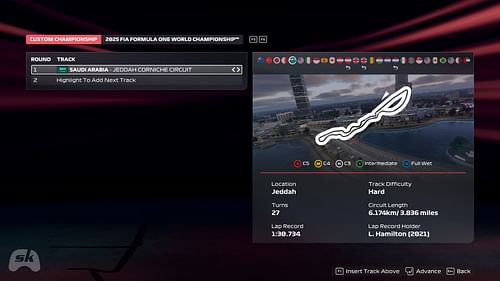 Jeddah Corniche Circuit in F1 25 (Image via EA Sports/SK Gaming)