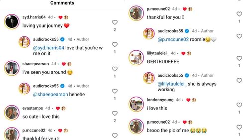 Iowa State athletes reacted to Audi Crooks' Instagram post about her offseason break. Source: Instagram/@audicrooks55