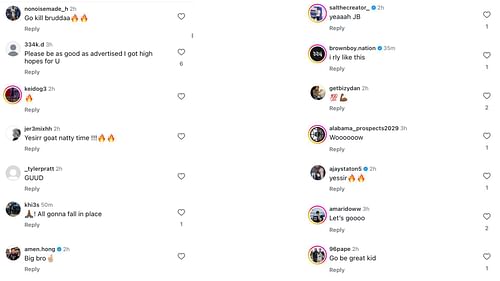 Fans react as 6’5" guard Jalil Bethea signs for Alabama - Image source: Instagram/alabamambb