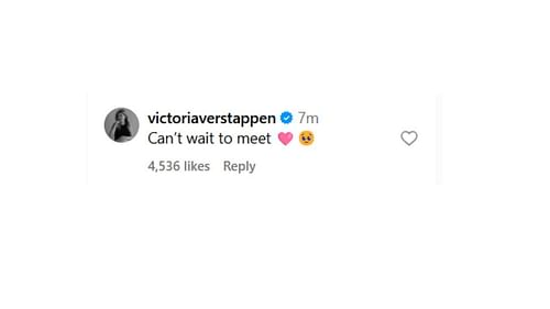 Snapshot of Victoria Verstappen's comment...Credits-Instagram