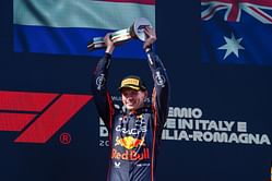 Damon Hill reacts to Max Verstappen winning the F1 Imola GP