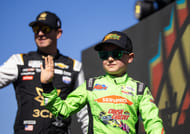 Brexton Busch, with his father Kyle Busch during the Championship Race at Phoenix. Source: Imagn