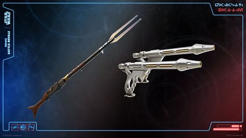 Only the finest weapons for Mandalorians (Image via Epic Games)