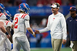 Lane Kiffin shows love to iconic Ole Miss duo Jaxson Dart & Tre Harris' NFL transition after jersey reveal