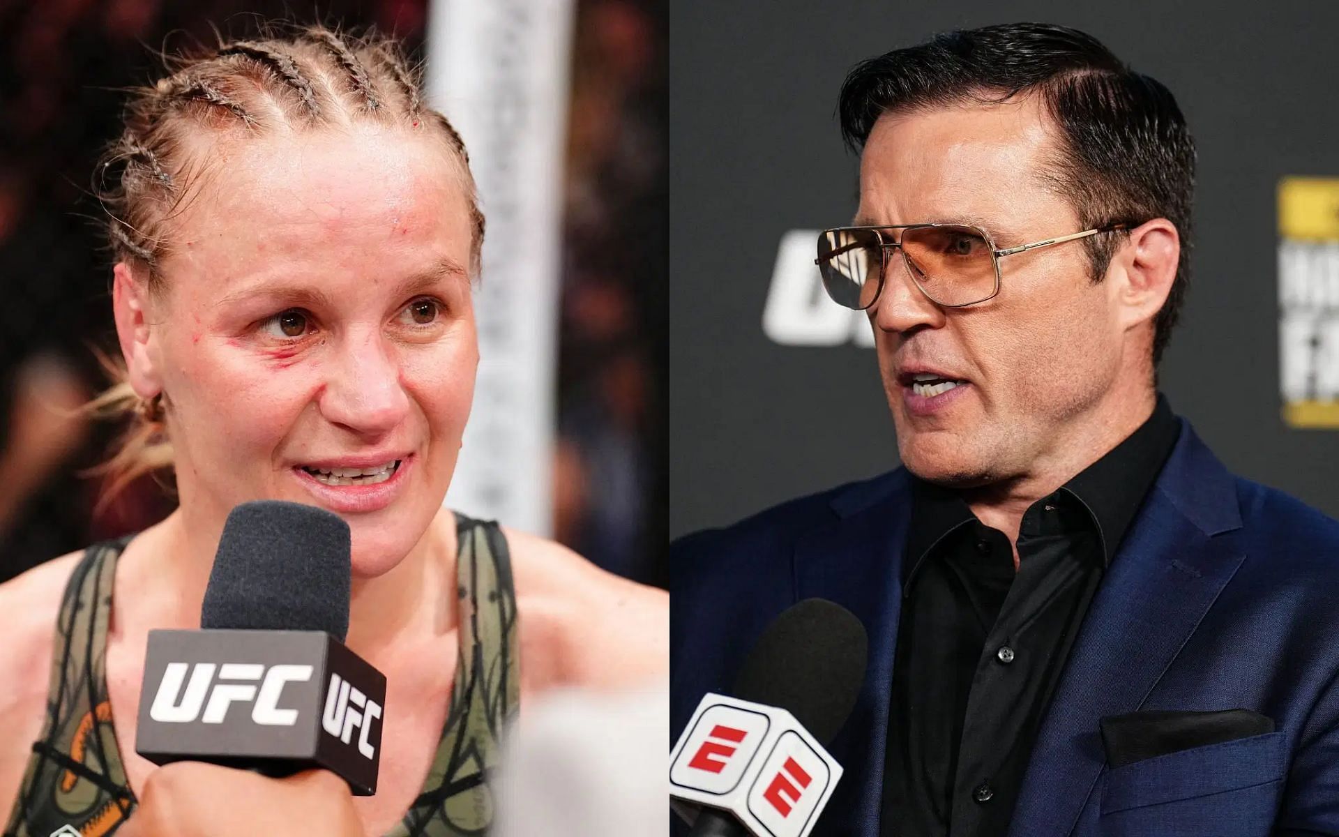 Chael Sonnen (right) addresses his frustration with Valentina Shevchenko