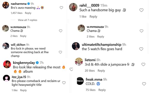Screenshot of fan reactions on Alex Pereira's photoshoot. [Screenshots courtesy:@alexpoatanpereira]