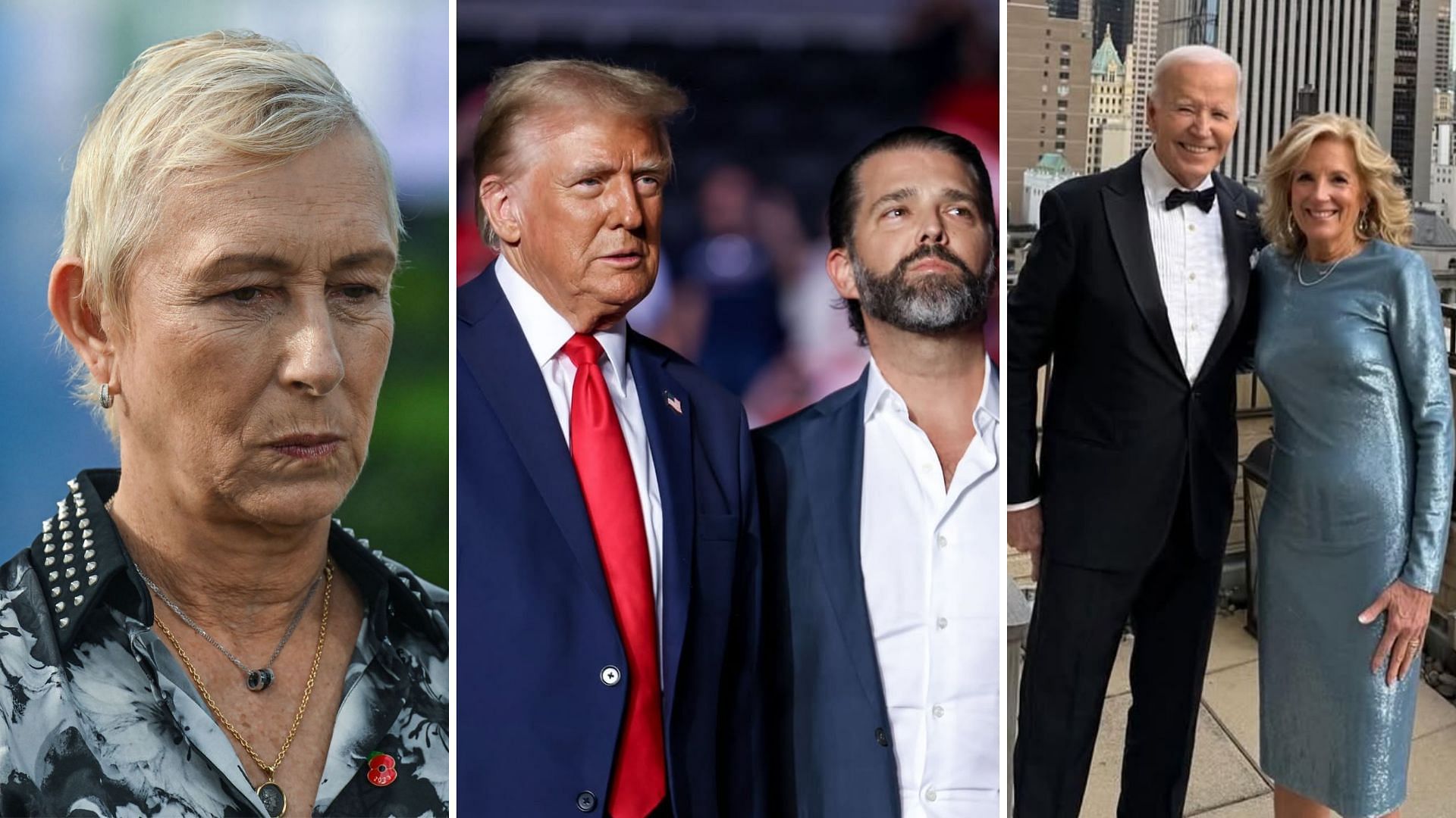 Martina Navratilova, Donald Trump son, Joe Biden with wife Jill Biden