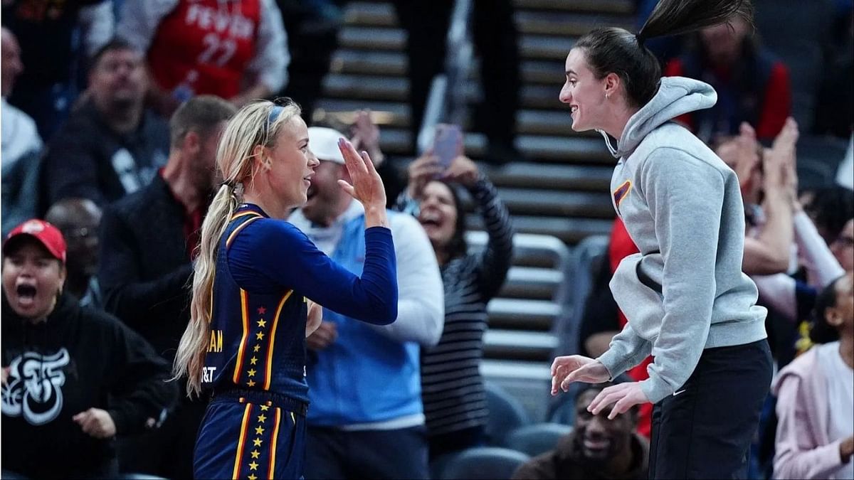 Caitlin Clark's teammate Sophie Cunningham aims to etch her own spot on Iowa court by shooting beyond CC 22 emblem