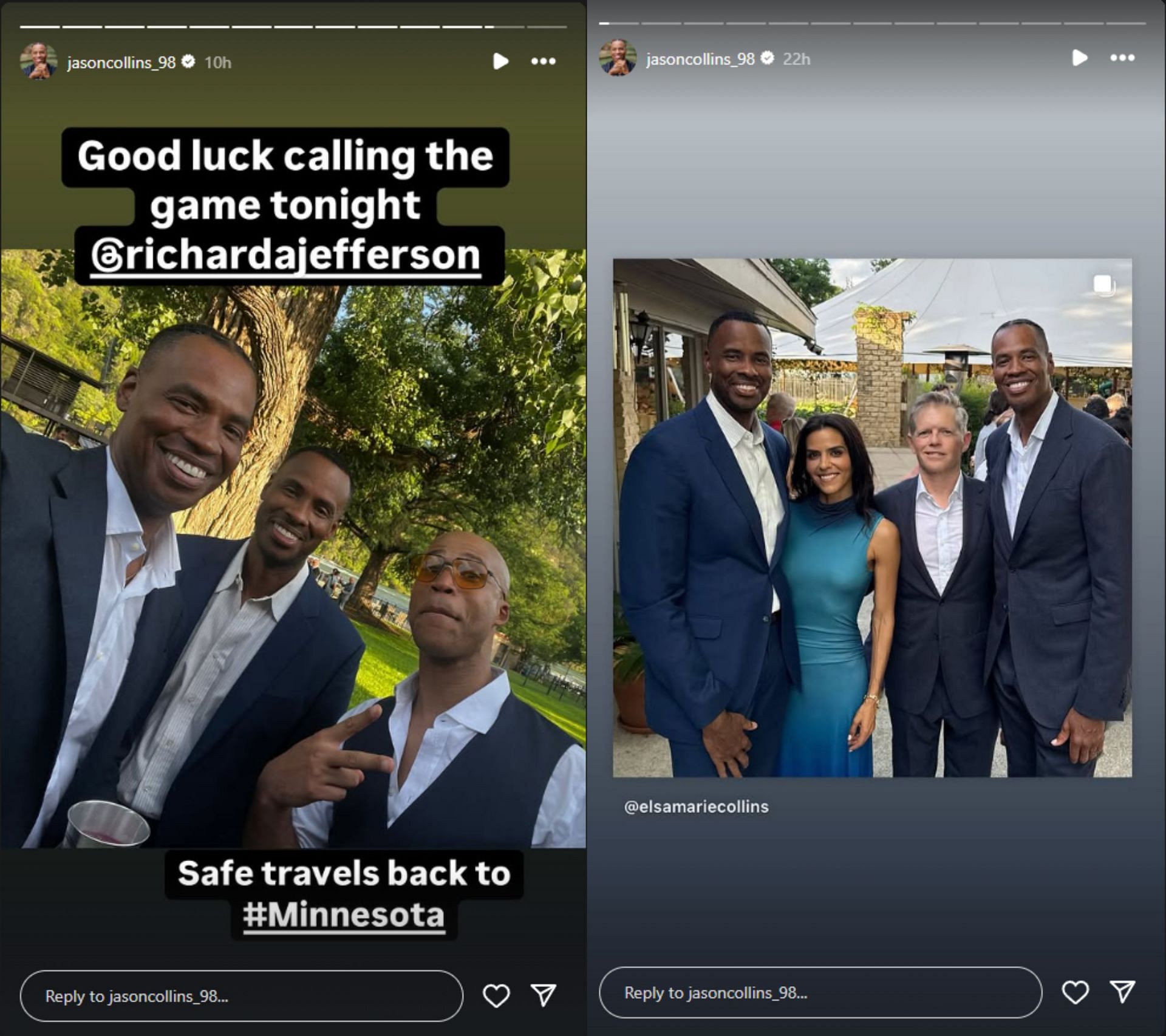 Jason Collins shared these on his IG stories. (Photos: @jasoncollins_98)