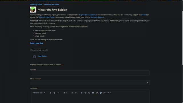 How to report Minecraft bugs and glitches
