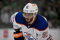 Evander Kane arrived to Game 5 in his teal Lamborghini Urus, donning a custom-made ice blue suit alongside Oilers teammate Connor Brown [WATCH]