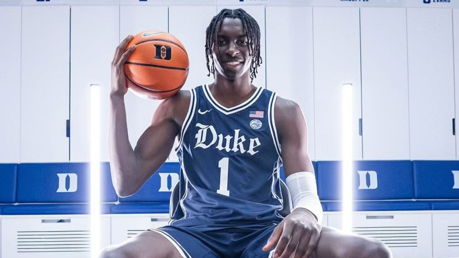 Dame Sarr in a Duke Blue Devils jersey. - Source: @dame.sarr7 on Instagram