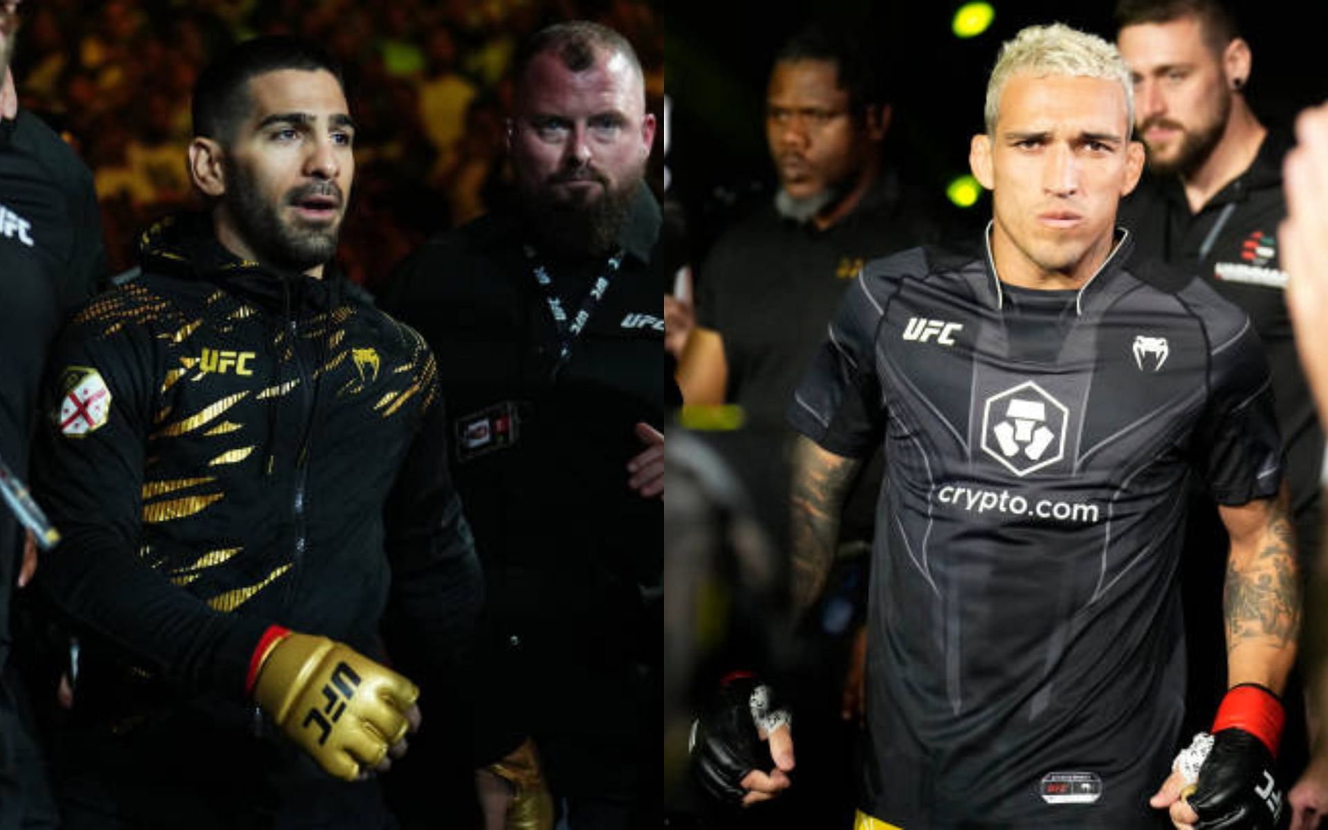 Lightweight contender claims Ilia Topuria (left) could struggle with Charles Oliveira