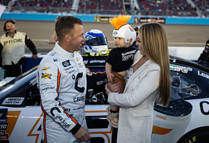 AJ Allmendinger's better half tackles mom duties amid fitness grind