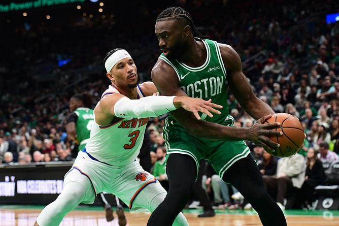 Josh Hart's wife drops one-word reaction to Jaylen Brown's below the belt shenanigans
