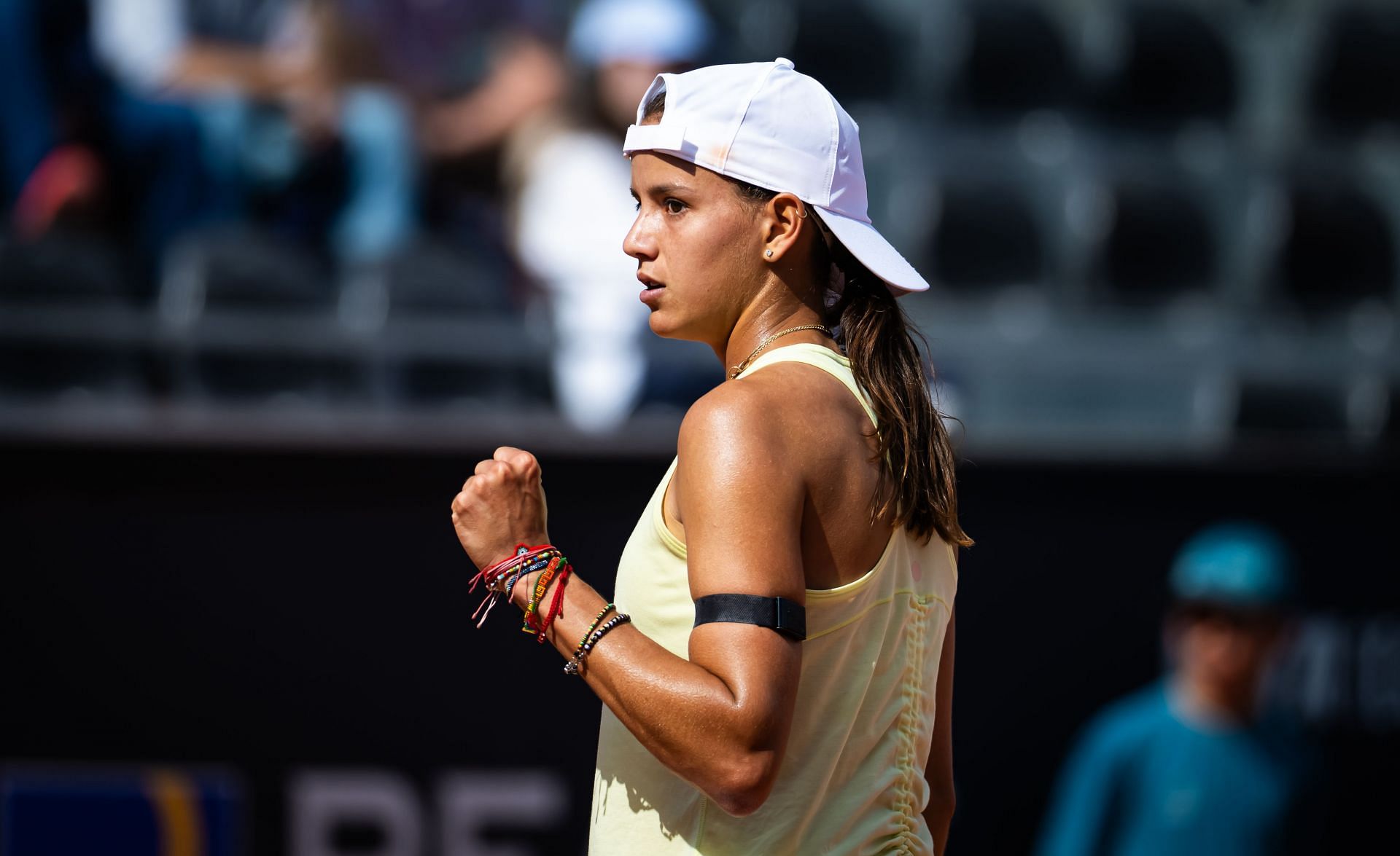 Arango celebrates a point in the Internazionali BNL D'Italia 2025 - Day Five - Source: Getty