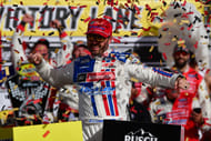 NASCAR Cup Series driver Josh Berry (21) celebrates his victory in the Pennzoil 400. Source: Imagn