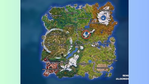 Land at this location to find and loot the secret cave in Fortnite Chapter 6 Season 3 (Image via Sportskeeda Gaming || Epic Games)