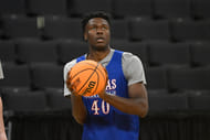 Returning forward Flory Bidunga will be a significant player on Kansas's season trajectory. (Photo Credit: IMAGN)