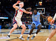 North Carolina guard Drake Powell is facing a tough stay-or-go NBA Draft decision. (Photo Credit: IMAGN)