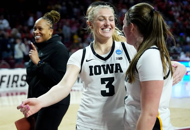 Iowa hooper Kylie Fuerbach drops 2-word reaction to Sydney Affolter's Germany snaps