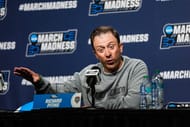 Coach Richard Pitino at a press conference in Cleveland, Ohio, on March 22. Photo: Imagn