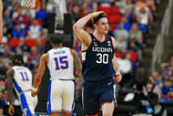 Liam McNeeley is an almost-certain first-round pick after a one-and-done season with UConn. (Photo Credit: IMAGN)