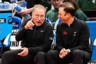 Michigan State head coach Tom Izzo, left, New Mexico head coach Richard Pitino - Source: Imagn