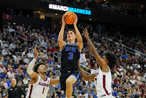 BYU guard Egor Demin impressed in the Big 12 and then helped his NBA Draft stock with a solid March Madness performance. (Photo Credit: IMAGN)