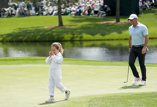 Poppy and Rory McIlroy at the Masters Tournament 2025 - Source: Imagn