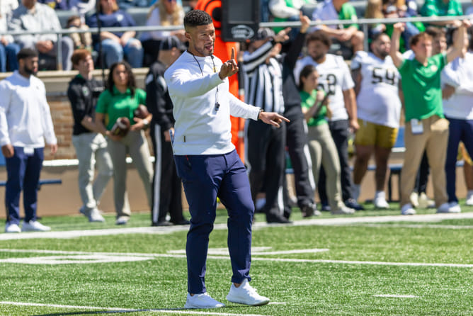 "Play a real f***ing schedule.": Fans go after Notre Dame's Marcus Freeman as he makes blunt remark on USC rivalry