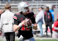 QB Julian Sayin is the likely QB1 and a player to watch for the Buckeyes this fall. (Photo Credit: IMAGN)