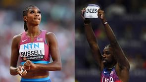 Noah Lyles drops 4-word reaction to Masai Russell's joining elite group of American record holders at Grand Slam Track Miami