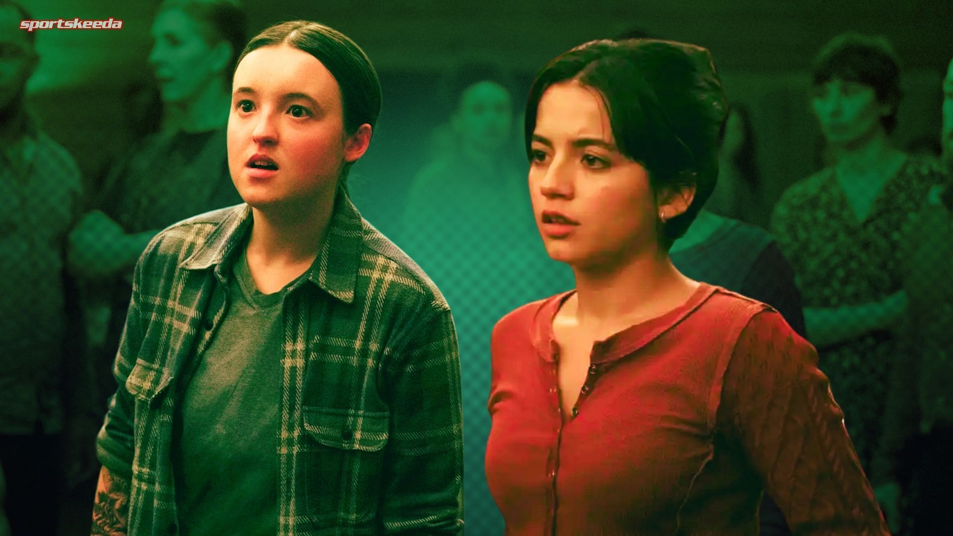 An image of Ellie and Dina from the HBO series The Last of Us season 2 (Custom cover edited by Sportskeeda, Original Image [HBO])