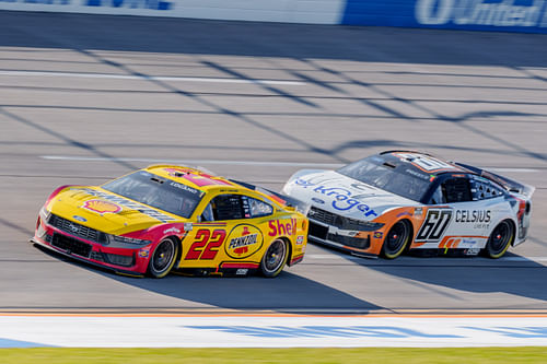 Joey Logano driving the #22 Ford Mustang at Talladega Superspeedway - Source: Imagn