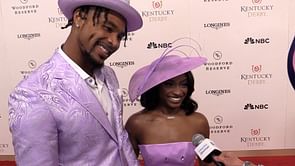 In Photos: Jonathan Owens and Simone Biles turn heads at Kentucky Derby in chic matching lavender outfits