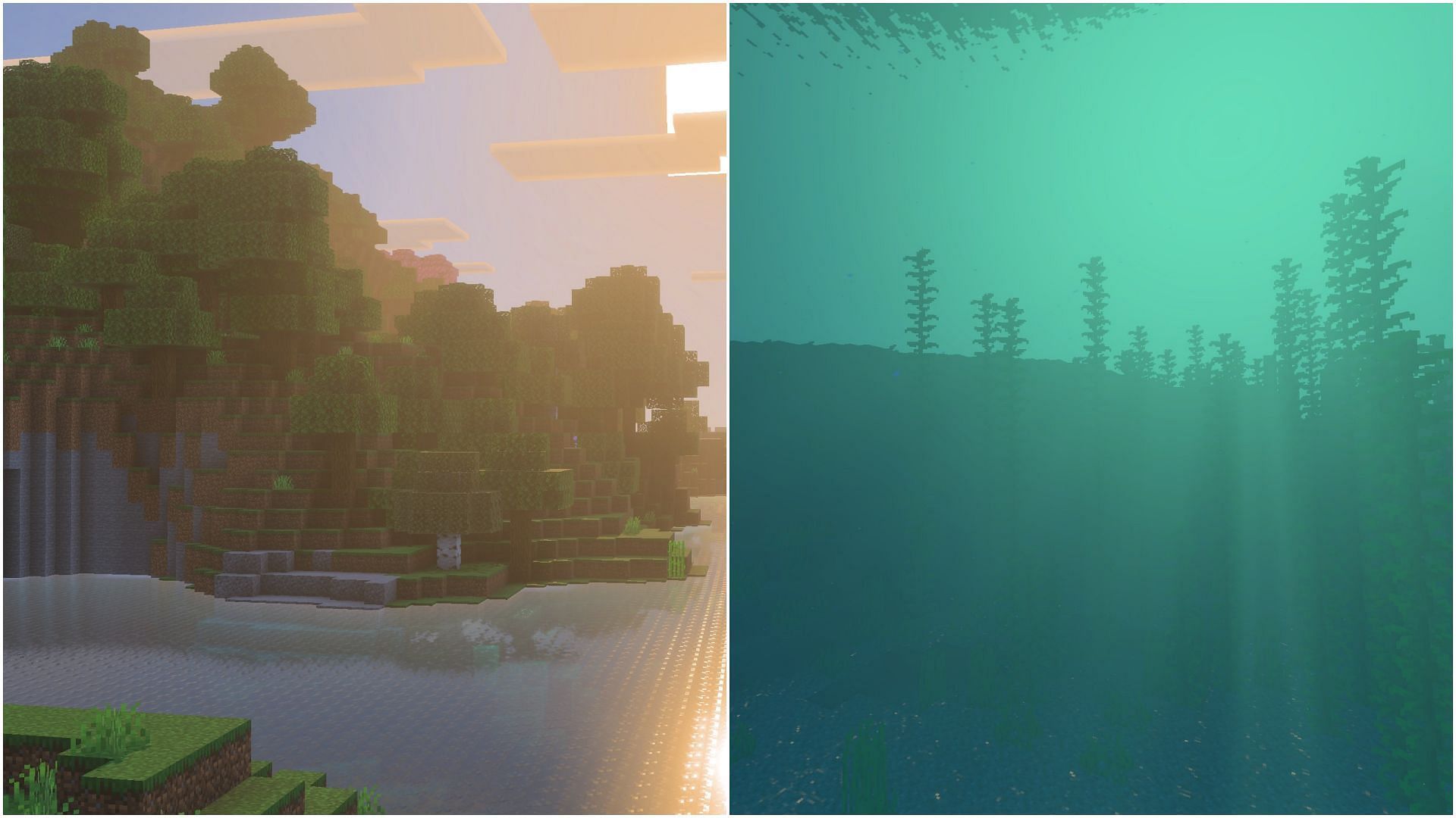 The overall lighting contrast and underwater fog can still be improved (Image via Sportskeeda Gaming || Mojang Studios)