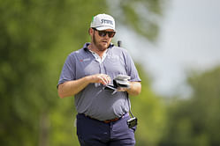 PGA Tour’s Harry Higgs takes on a basketball dunk challenge