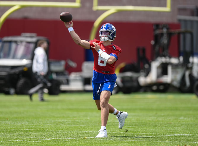 Giants QB Jaxson Dart trumps Shedeur Sanders and Ashton Jeanty in bottle flip and dart challenge [VIDEO]