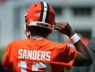 Shedeur Sanders is in training with the Cleveland Browns. (Credits: IMAGN)