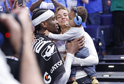 Shai Gilgeous-Alexander, wife Hailey Summer and son Ares share adorable family time on court after OKC's Game 1 win