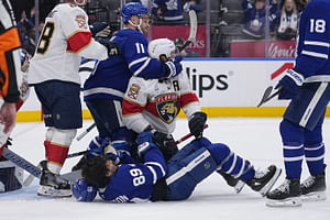 Multiple Leafs Panthers fights break out during Florida's lopsided 6-1 Game 5 win [WATCH]