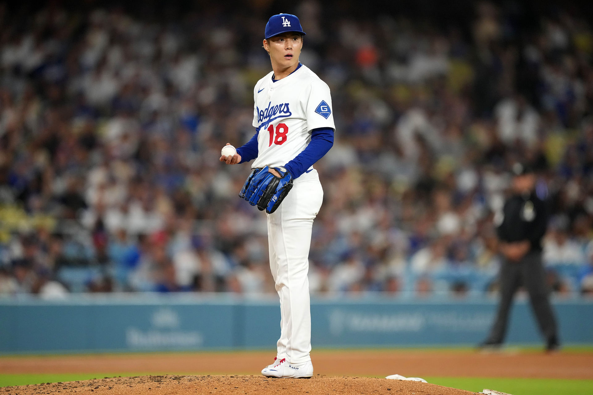 Yoshinobu Yamamoto is on the mound today (Imagn)