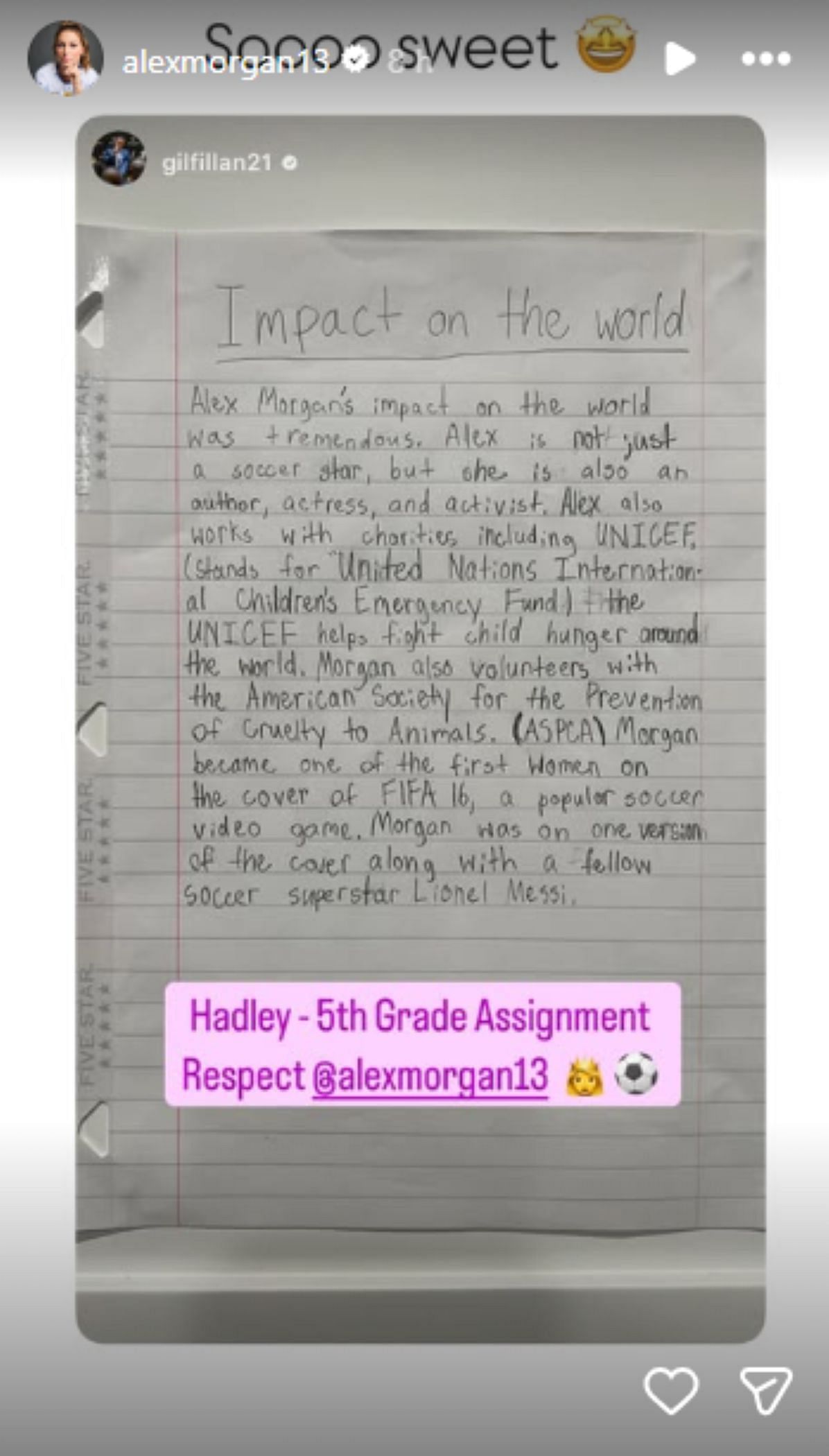 Screengrab image of Alex Morgan&#039;s latest Instagram story [Image Source : Alex Morgan&#039;s Instagram]
