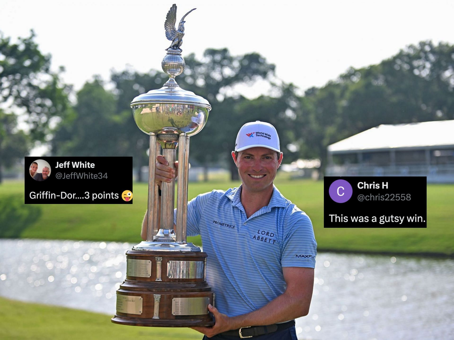 Ben Griffin wins the Charles Schwab Challenge 2025 (Image via Getty, x@JeffWhite34, x@chris22558)