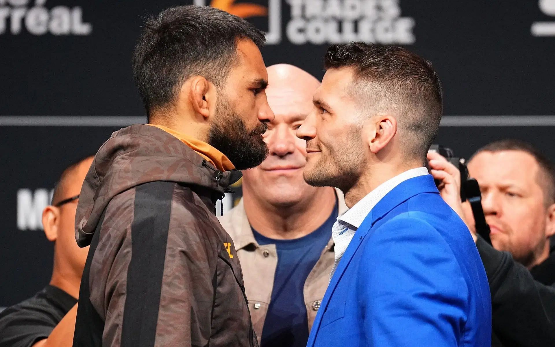 Benoit Saint Denis (left) will face debutant Kyle Prepolec at UFC 315 [Image courtesy: Getty Images]