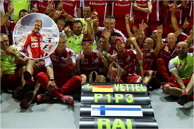 When Sebastian Vettel refused to celebrate because his teammate Kimi Raikkonen's name was not on the board