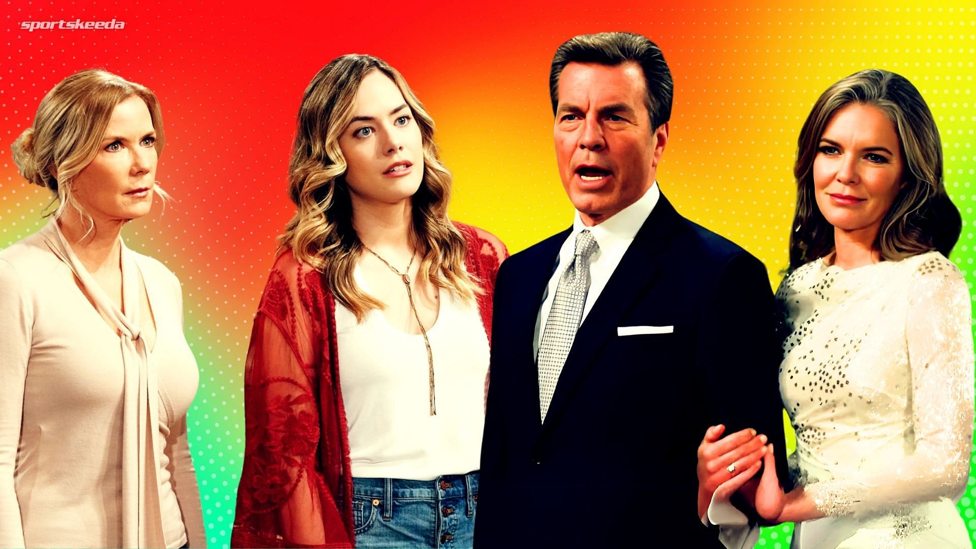 From left, Brooke and Hope of B&amp;B, and Jack and Diane of Y&amp;R (Custom cover edited by Sportskeeda, Original images via CBS/@The Bold and the Beautiful, /@The Young and the Restless)