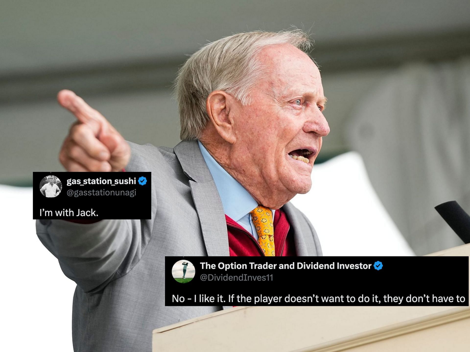 Jack Nicklaus (Image via Imagn, x@DividendInves11, x@gasstationunagi)