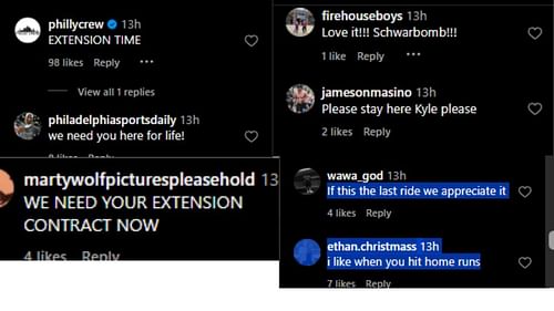 Reactions from fans online (Source: @kschwarb12/Instagram)
